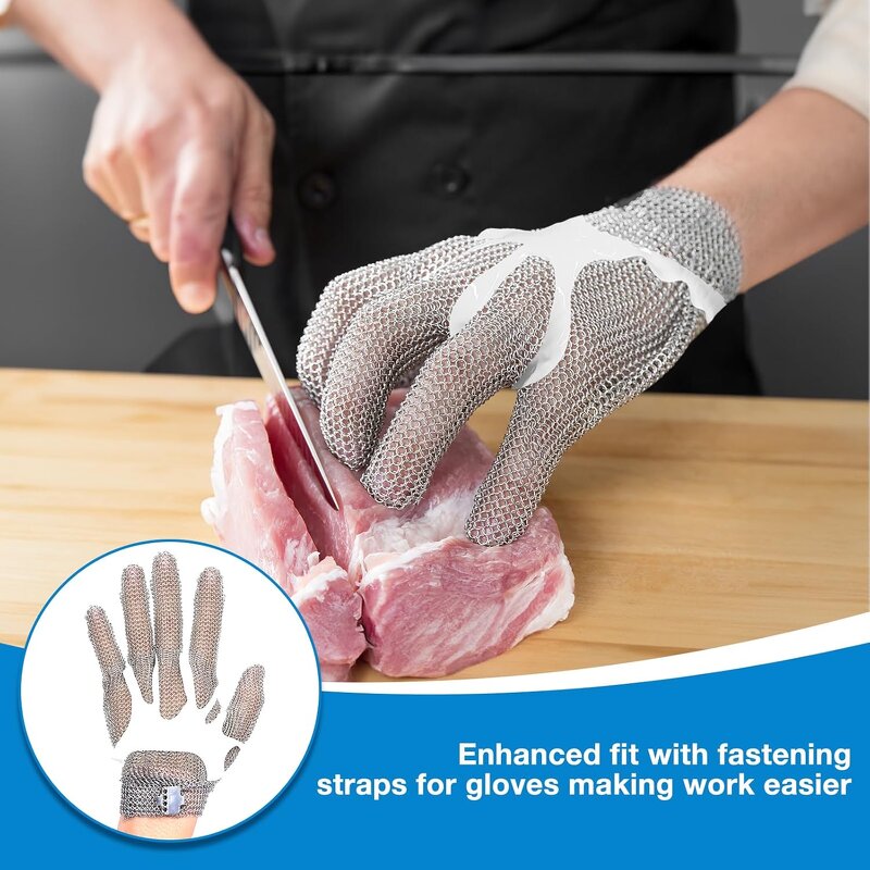 Metal Mesh Gloves Supplier - OEM Silver Thin Opera Length Chainmail Butcher