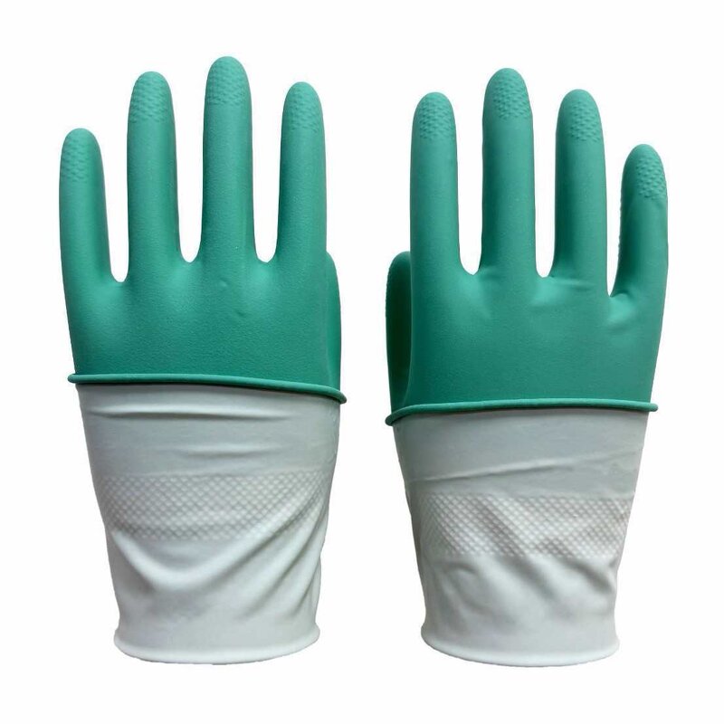 Nitrile Rubber Gloves Factory - OEM High Quality 15mil Green Cotton Flock Lined