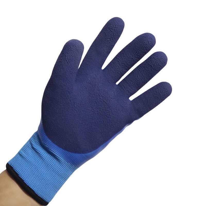 Nitrile Coated Gloves Manufacturer - OEM Double Coated Blue Textured Tear-Resistant