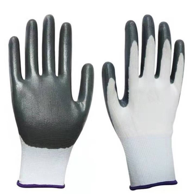 Work Gloves Factory - OEM 13g Nylon Liner Sandy Nitrile Coated Oil Resistant