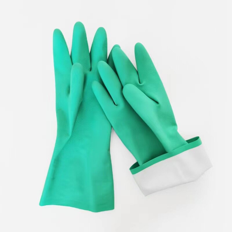 Nitrile Safety Gloves Manufacturer - OEM Custom Logo Green Acid Alkali Oil Resistant