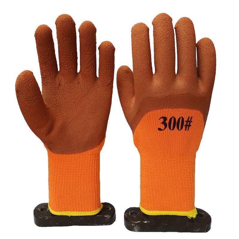Warm Safety Gloves Supplier - OEM 300# Thickened Construction Site Latex Wool