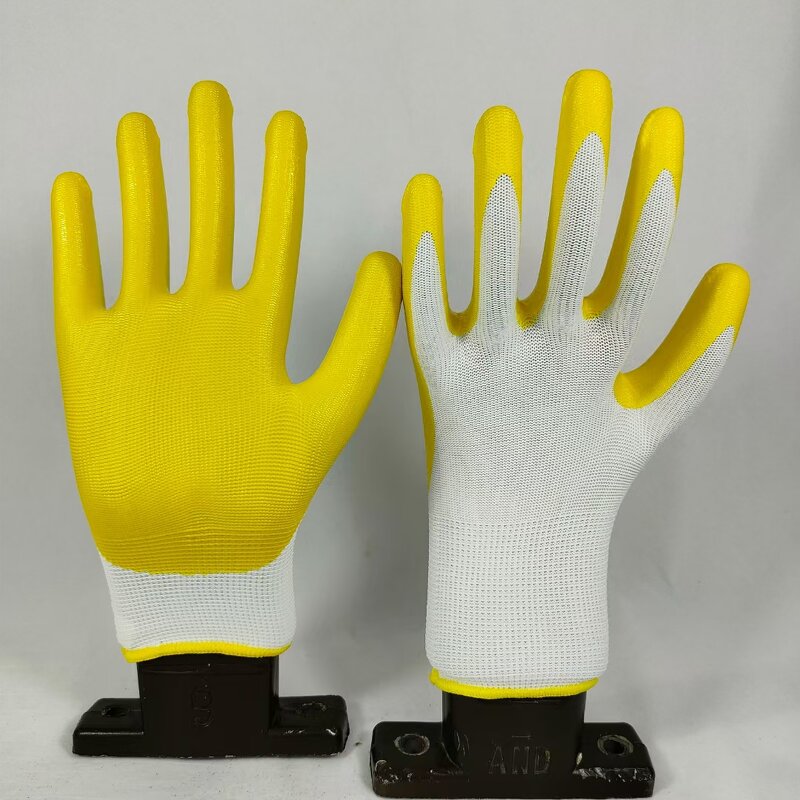 Work Gloves Factory - OEM 13g Nylon Liner Sandy Nitrile Coated Oil Resistant