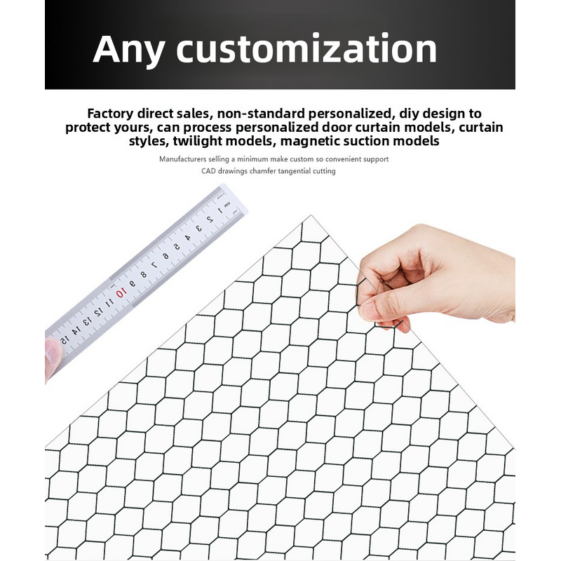 ESD PVC Curtain Factory - Transparent Grid with Carbon Lines 0.25mm Customizable Sizes