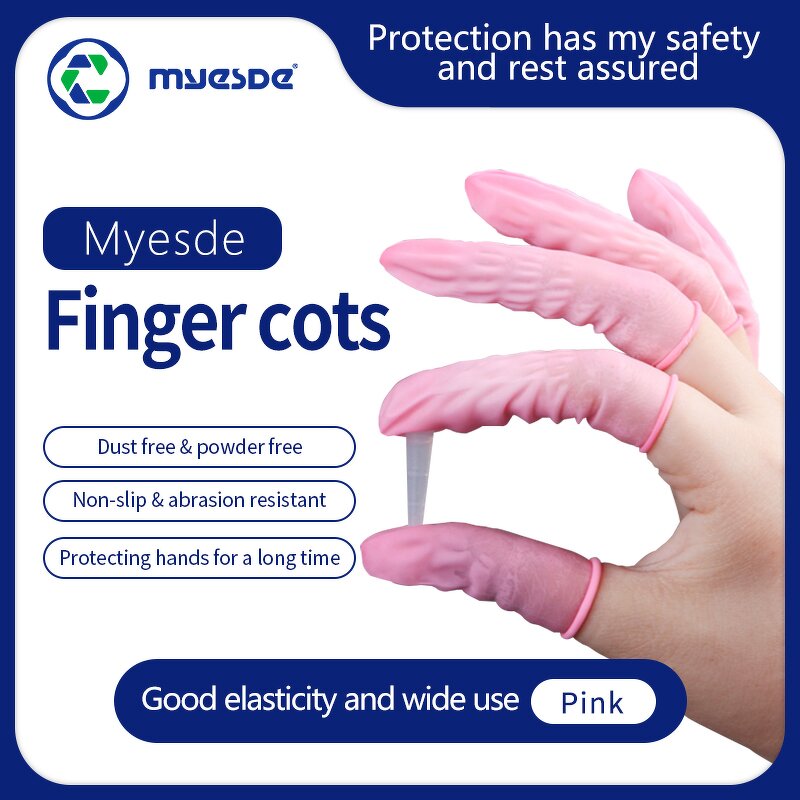 Finger Cots Factory - Class 100 Fingertip Textured Dust Free Natural Rubber Pink