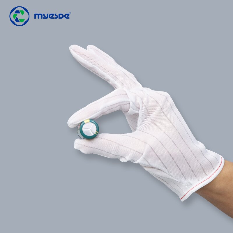 Antistatic Gloves Factory - High Quality Dust Free Cleanroom White with Conductive Wire