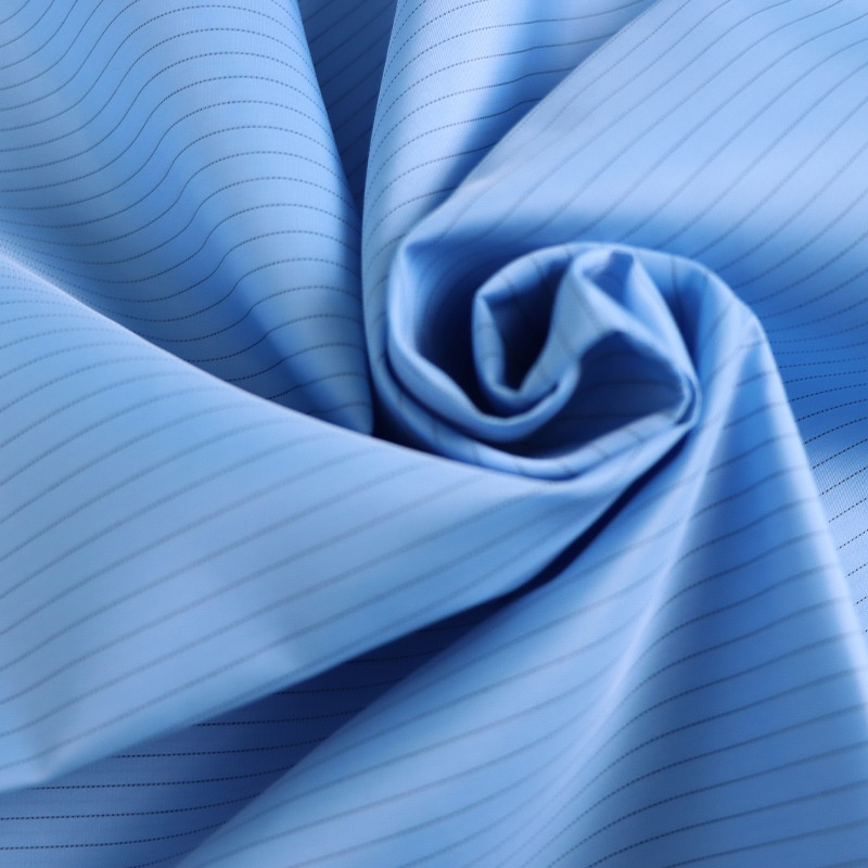 ESD Workwear Fabric Factory - Custom Anti-Static Grid Stripe Conductive Fiber Factory-Supplied