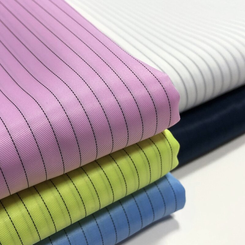 Anti Static Fabric Factory - Polyester Mesh Strip Grid Carbon Cloth Cleanroom Textile