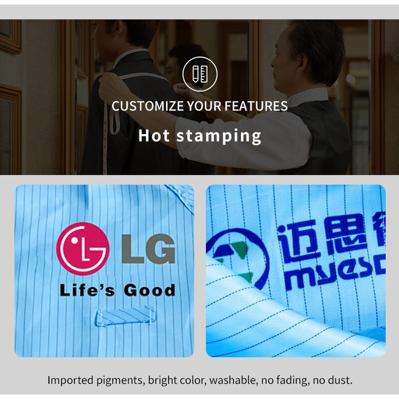 ESD Smock Factory - Factory 98% Polyester Antistatic Blue Knee Length with Snaps