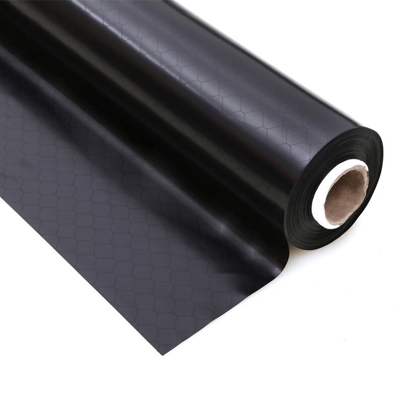 Anti Static PVC Curtain Factory - Transparent Carbon Printed Grid Film Roll