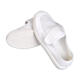 ESD Working Shoes Factory - White PVC Cleanroom Antistatic Mesh with PU Conductive Insole