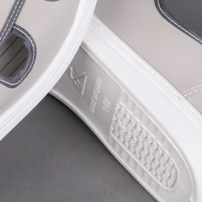 ESD Work Shoes Factory - Gray Breathable PU Sole Four Holes Soft Leather Uppers