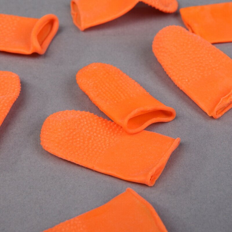 Antistatic Finger Cots Factory - Anti-static Anti-slip 100% Latex Disposable Orange
