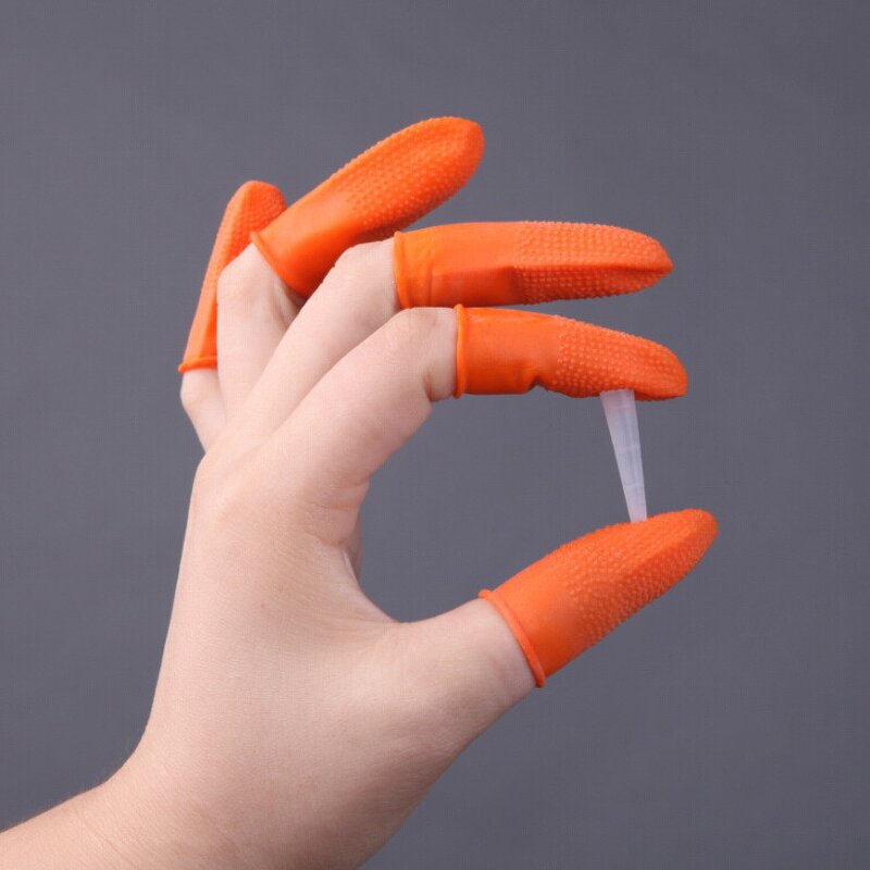 Antistatic Finger Cots Factory - Anti-static Anti-slip 100% Latex Disposable Orange