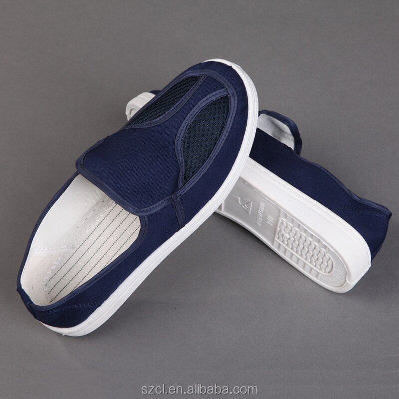ESD Safety Shoes Factory - Confortable Two Net Bore Mesh Breathable Canvas PVC Sole