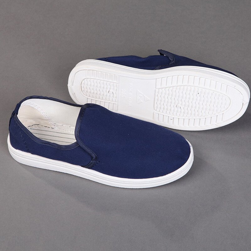 ESD Cleanroom Shoes Factory - High Quality White Blue Anti-static Pu 4 Holes