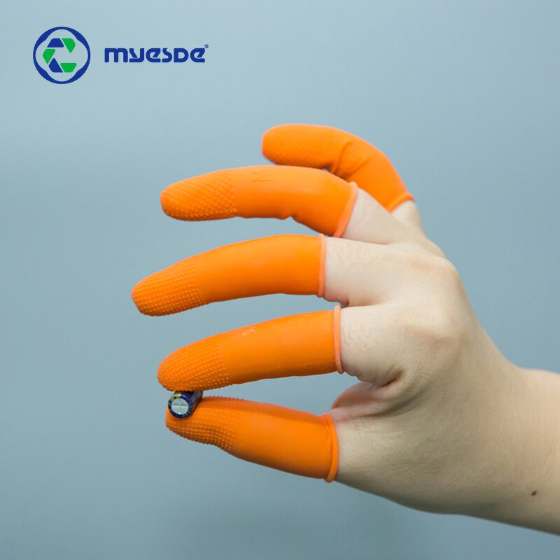Anti-Static Latex Finger Cot Factory - OEM Orange Powder-Free Anti-Skid Non-Slip Safety