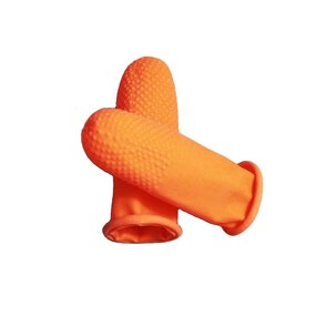 Antistatic Finger Cots Factory - Anti-static Anti-slip 100% Latex Disposable Orange
