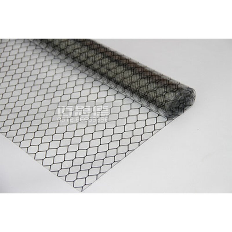 Anti Static PVC Curtain Factory - Antistatic Vinyl Grid Honeycomb Mesh Transparent Black
