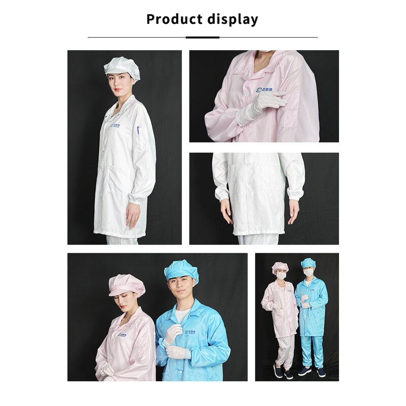 ESD Coveralls Factory - Wholesale Pink Women Work Clothes Cleanroom Garments