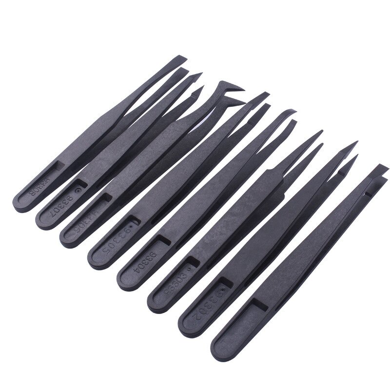 Plastic Tweezers Set Factory - VETUS 8-Piece Anti-Static for Electronics Laboratory