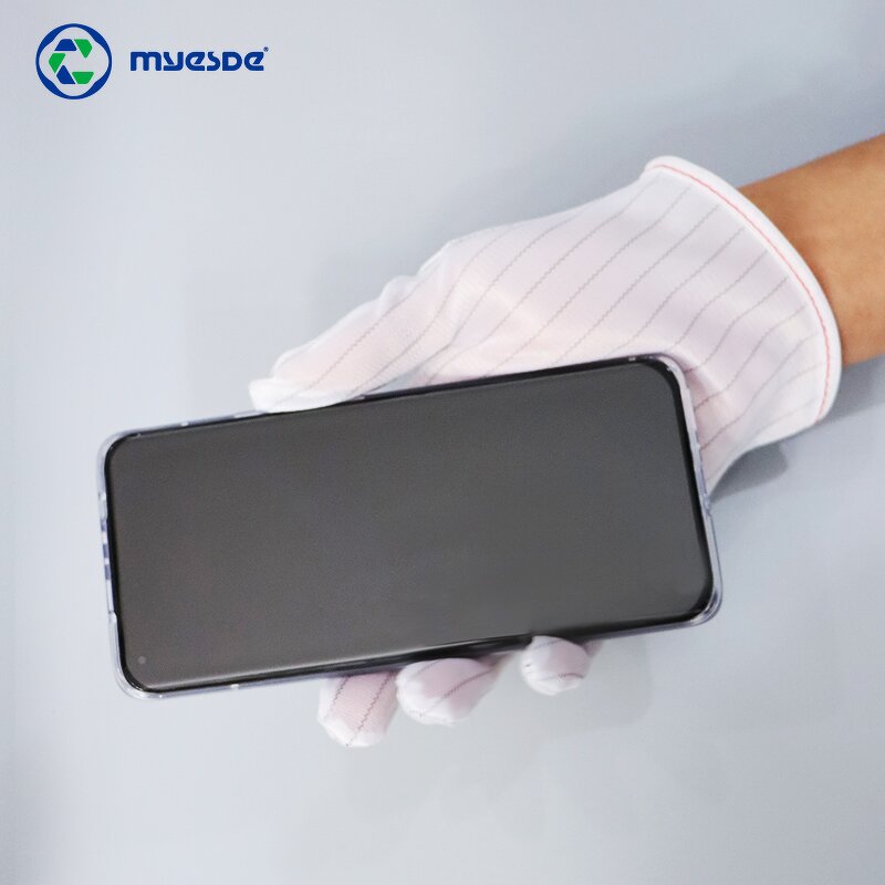 ESD Gloves Factory - OEM/ODM Lint Free Cleanroom White Anti-static Polyester Stripe