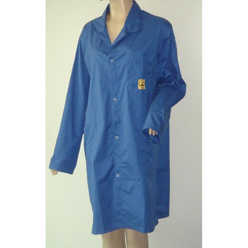 ESD Lab Coat Manufacturer - OEM White Blue Color Antistatic Safety Cleanroom Worker