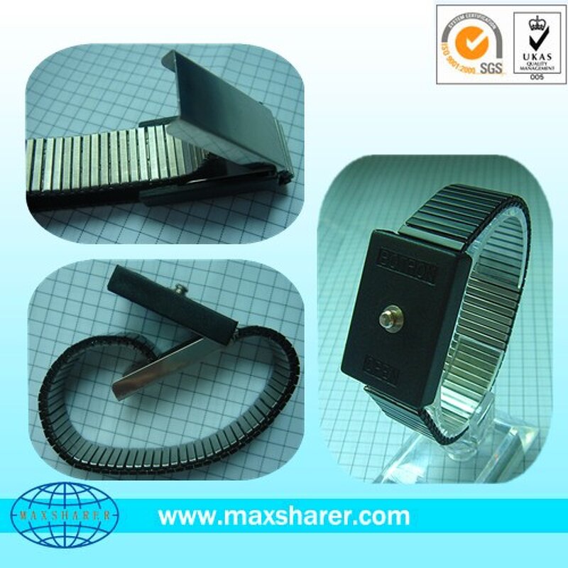 ESD Wrist Strap Factory - OEM PVC Coil Cord Adjustable Elastic Strap WS05-AL