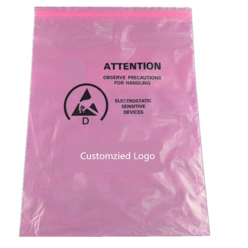 ESD Bag Factory - OEM Customized Size LDPE Pink Anti-static Protection Bag