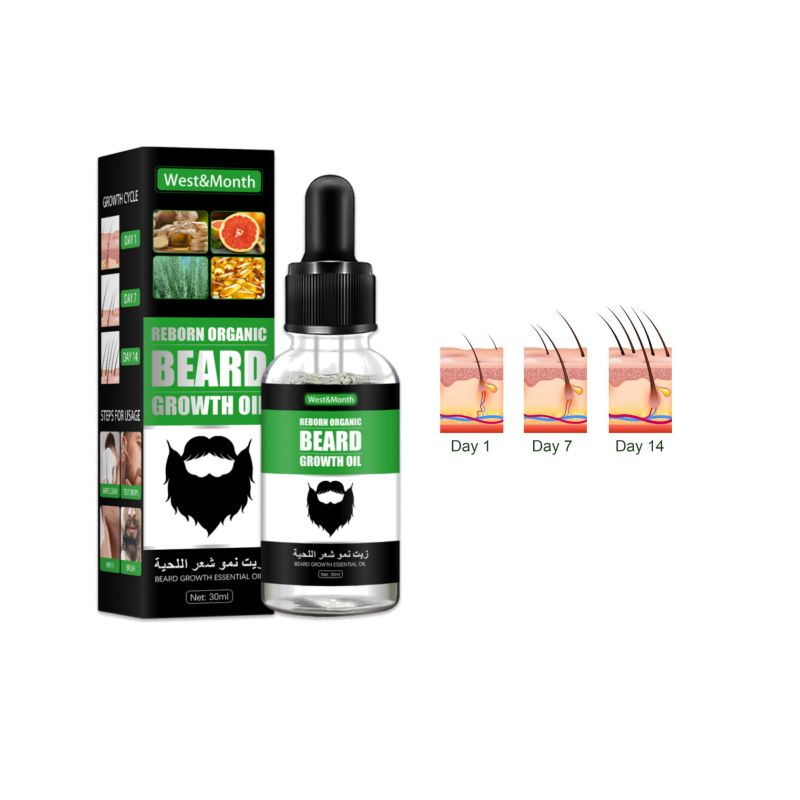 Free Sample Organicl Plant Extract Black Men Beard Oil Nourishing Beard Growth Men Care Growth Beard Essential Oil