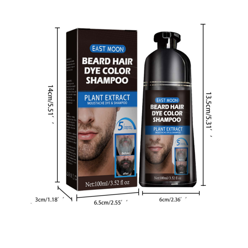 Effective Easy Color Permanent Black Men Hair and Beard Coloring Dye Cream Mustache Coloring Hair Grooming Shampoo Just for Men