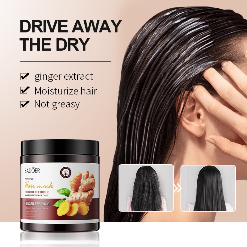 Private Label High Quality Ginger Hair Repair Mask Color-Protection and Nourishing Coconut Aloe Vera Hair Film