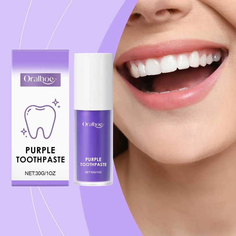 Wholesales 30Ml Teeth Remove Stain Formula for Sensitive Teeth & Cavity Prevention Purple Teething Whitening Toothpaste