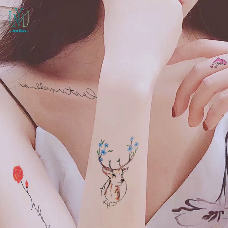 Semi Permanent Body Tattoo Sticker Body Shoulder Arm Cool Designs Skin Safe Tattoo Sticker Set