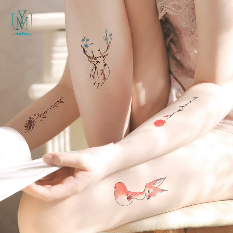 Semi Permanent Body Tattoo Sticker Body Shoulder Arm Cool Designs Skin Safe Tattoo Sticker Set