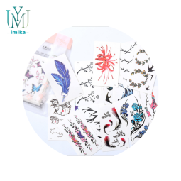 Custom Flower Pattern Henna Black Golden Tattoo Sticker Body Removable Adhesive Temporary Brow Tattoo Sticker