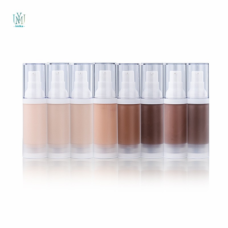 Imika Beauty Natural Effect High Coverage Dark Foundation Waterproof Liquid Based Foundation Makeup for Dark Skin