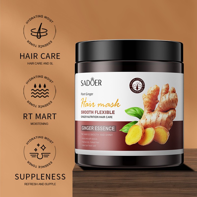 Private Label High Quality Ginger Hair Repair Mask Color-Protection and Nourishing Coconut Aloe Vera Hair Film
