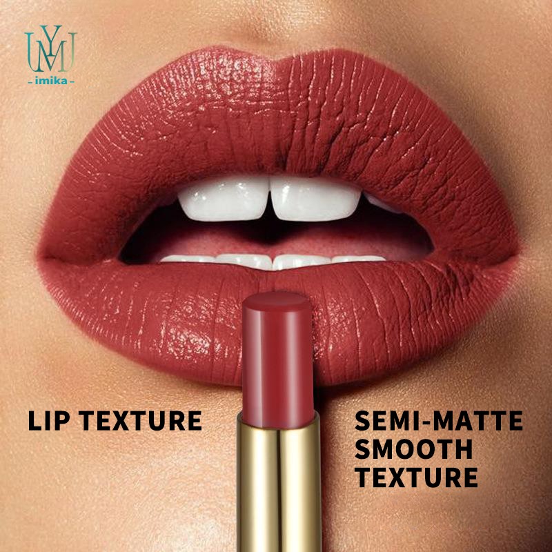 2 in 1  Semi-Matte Lipstick Lip Liner Non-stick Cup Moisturizing Double-ended Fashion Lipstick Rotating Lip Balm