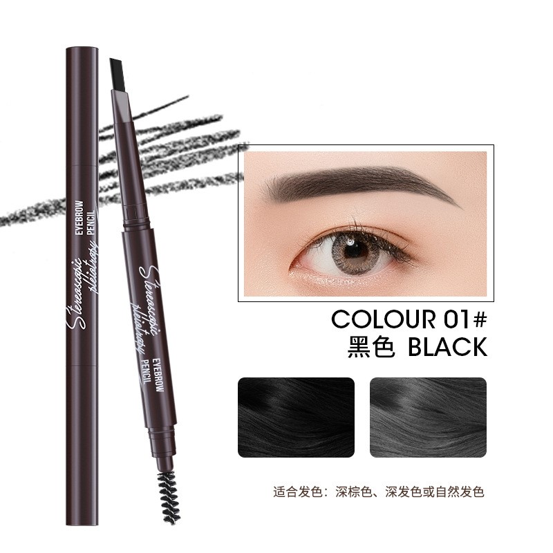 Wholesale 5 Color Retractable Eyebrow Pencil Slim Custom Logo Eye Brow Eyebrow Pencil With Brush Private Label Eye Brow Pencil