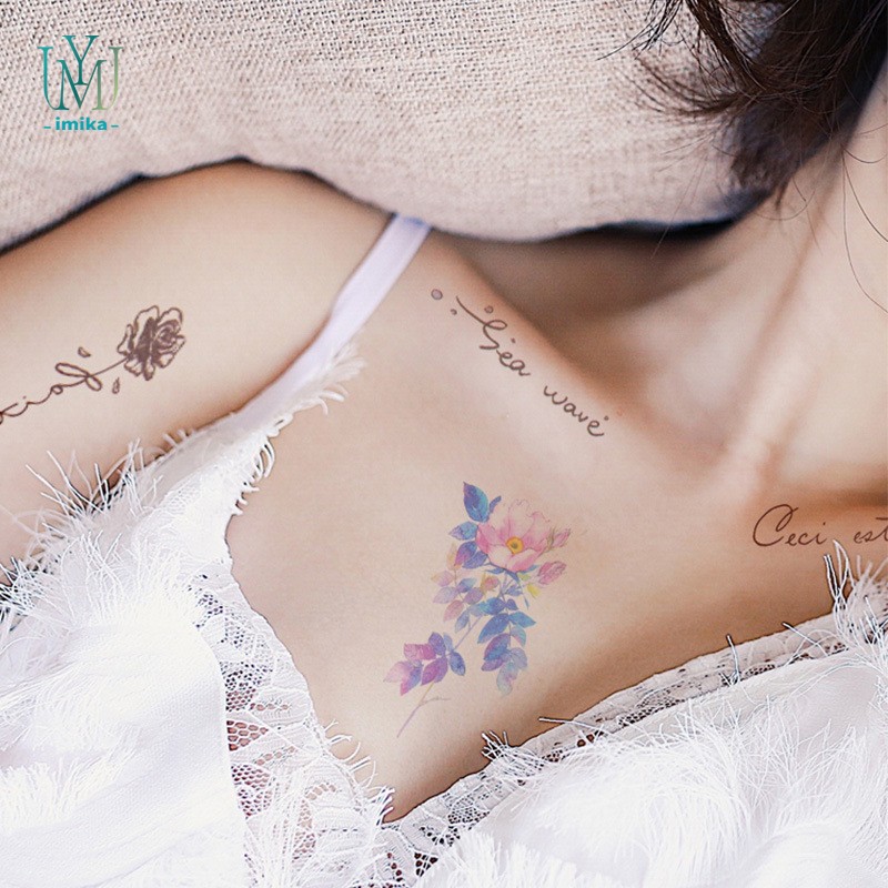 Custom Flower Pattern Henna Black Golden Tattoo Sticker Body Removable Adhesive Temporary Brow Tattoo Sticker
