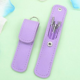 Ear Picking Tool Leather Bag 6-Piece Set Double-headed Spiral Ear Spoon Cleaning Tools