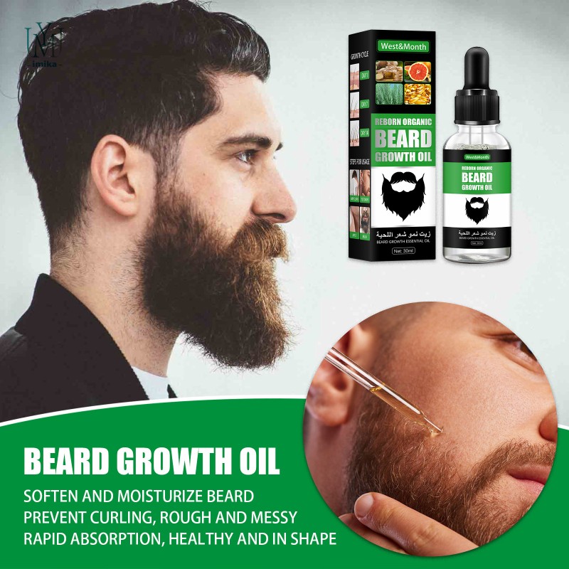 Free Sample Organicl Plant Extract Black Men Beard Oil Nourishing Beard Growth Men Care Growth Beard Essential Oil