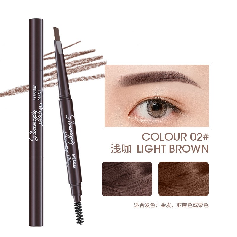 Wholesale 5 Color Retractable Eyebrow Pencil Slim Custom Logo Eye Brow Eyebrow Pencil With Brush Private Label Eye Brow Pencil