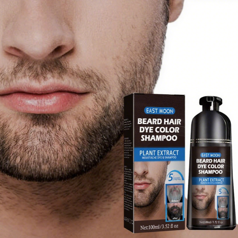 Effective Easy Color Permanent Black Men Hair and Beard Coloring Dye Cream Mustache Coloring Hair Grooming Shampoo Just for Men