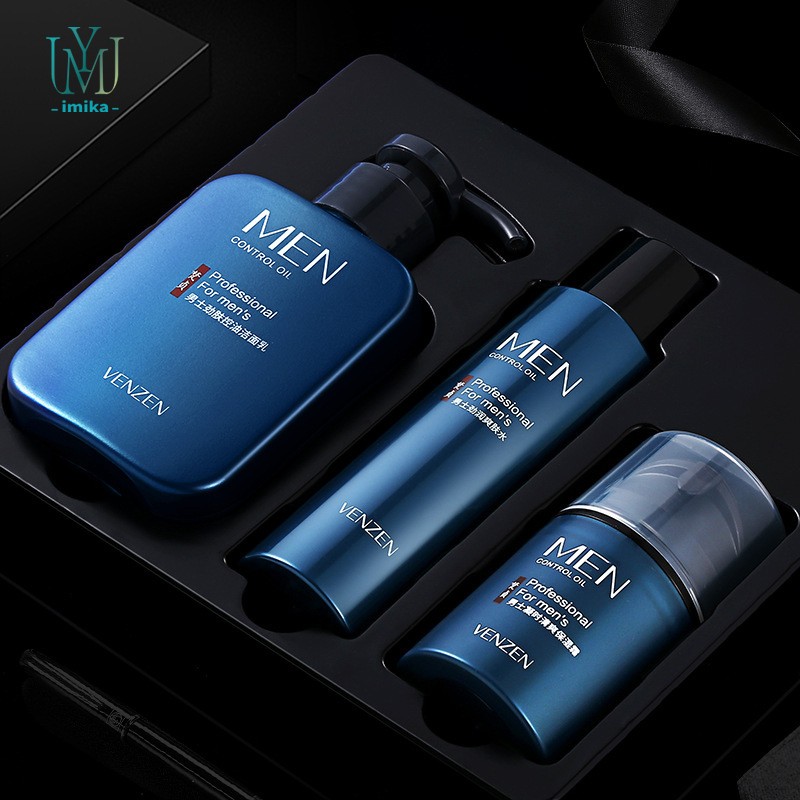 Private Label Oil Control Hyaluronic Acid Skin Care Kit Mens Facial Skin Care Set for Men Skin Care Lotion Routine Kit
