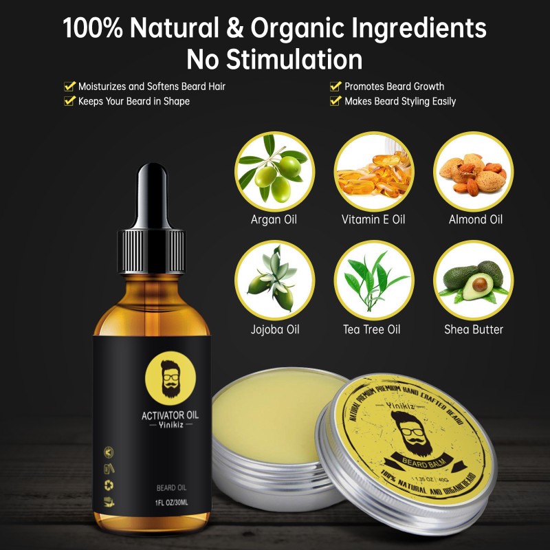 Wholesale  Long-Lasting Extra Firm Hold | Smooth, Condition, Styling Balm Beard Grooming Kit  for Men