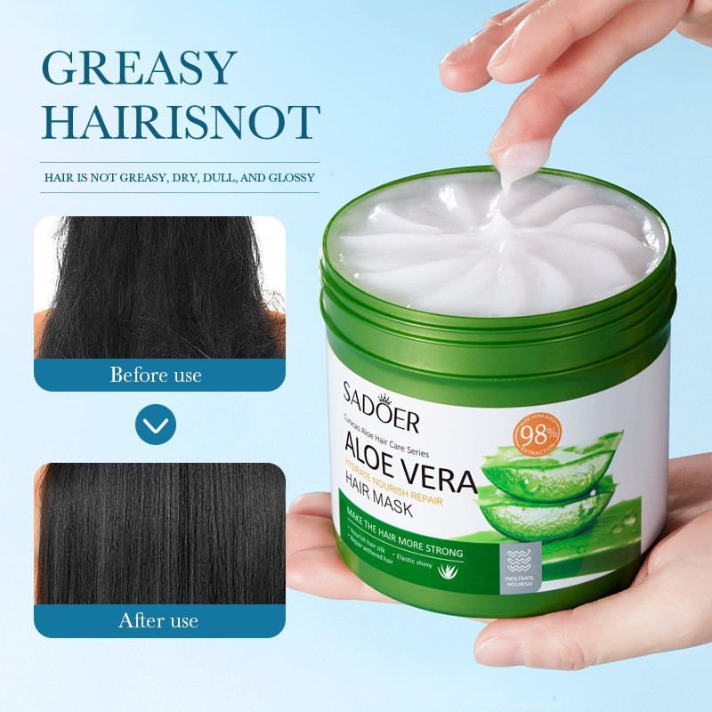 Private Label High Quality Ginger Hair Repair Mask Color-Protection and Nourishing Coconut Aloe Vera Hair Film