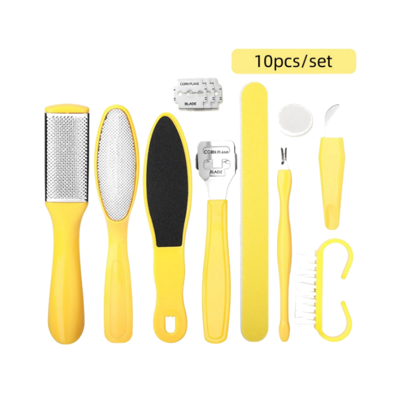 8 in 1 Professional Foot Care Tools Removable Foot File Callus Remover Exfoliating Foot Grinding Rubbing and Pedicure Tool Set