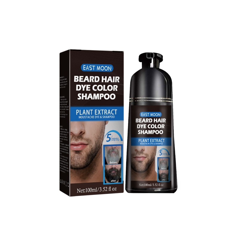 Effective Easy Color Permanent Black Men Hair and Beard Coloring Dye Cream Mustache Coloring Hair Grooming Shampoo Just for Men